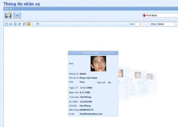 Màn hình điều hành bác sĩ Màn hình báo cáo nhân sự 4