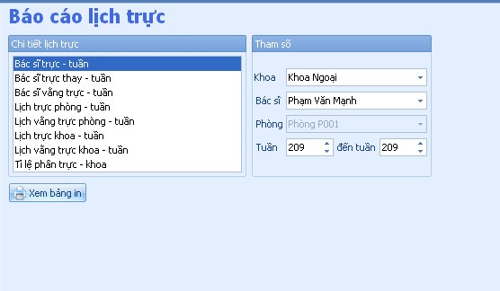 Màn hình xoá lịch trực Màn hình quản trị hệ thống Màn hình quản lý tài 6