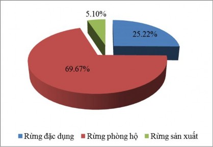 Hình 3 1 Cơ cấu sử dụng rừng và đất rừng phân theo 3 loại rừng huyện Mù 1