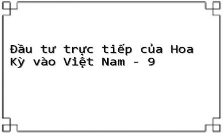 Fdi Từ Hoa Kỳ Vào Việt Nam Theo Hình Thức Đầu Tư