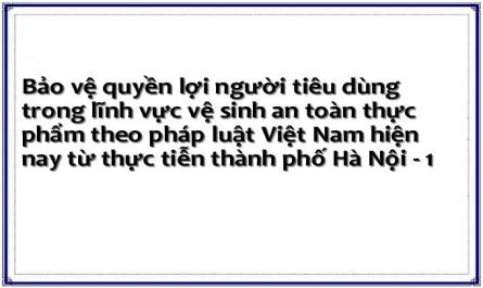 Bảo vệ quyền lợi người tiêu dùng trong lĩnh vực vệ sinh an toàn thực phẩm theo pháp luật Việt Nam hiện nay từ thực tiễn thành phố Hà Nội - 1