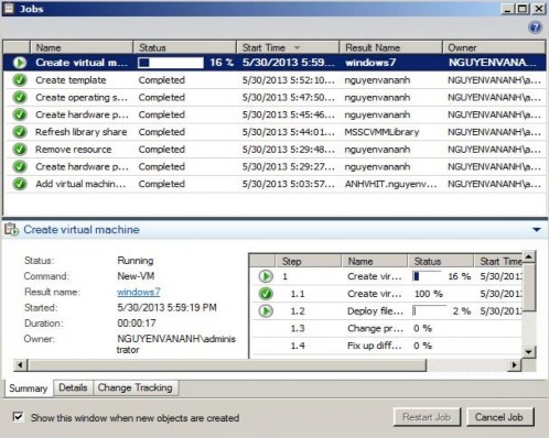 Hình 3 36 Quá trình tạo máy ảo 3 3 7 Tạo User Role Trước tiên vào Server Manager 3