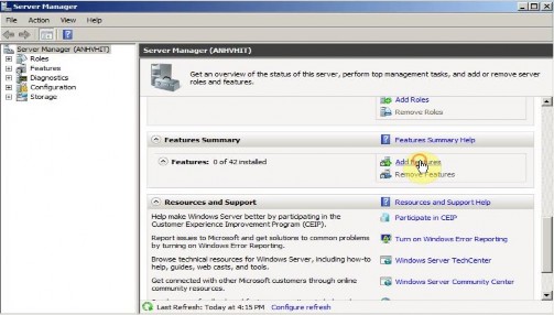 Hình 3 9 Cửa sổ Server Manager Tiếp theo chọn các phần mềm là NET Framework và 1