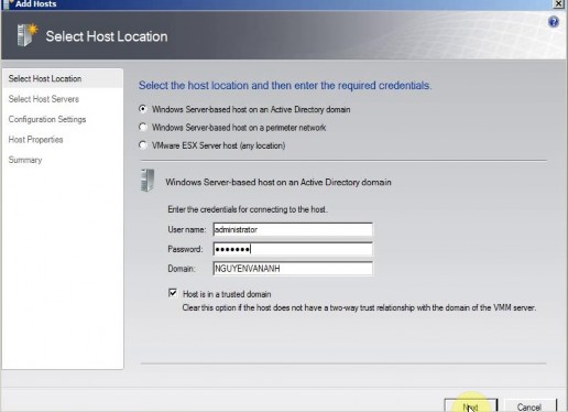 Hình 3 21 Cửa sổ Add host Tại cửa sổ này sẽ có 3 lựa chọn đó là Windows 1