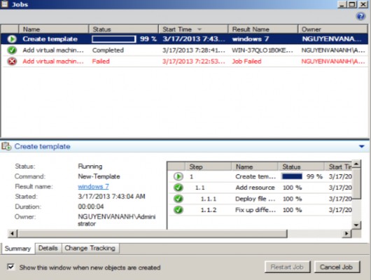Hình 3 32 Kết quả tạo Template 3 3 6 Tạo một máy ảo mới dùng Template Kích 12