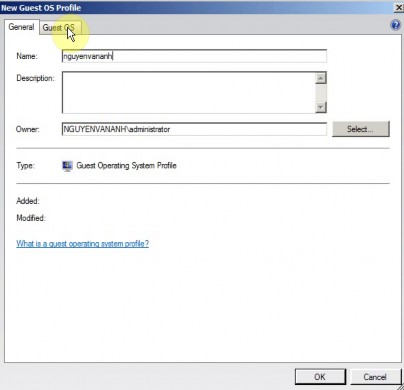 Hình 3 27 Cửa sổ New Guest OS Profile Sau khi nhập tên Profile và tài khoản domain xong 7