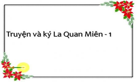 Truyện và ký La Quan Miên - 1