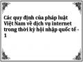 Các quy định của pháp luật Việt Nam về dịch vụ internet trong thời kỳ hội nhập quốc tế