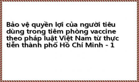 Bảo vệ quyền lợi của người tiêu dùng trong tiêm phòng vaccine theo pháp luật Việt Nam từ thực tiễn thành phố Hồ Chí Minh - 1