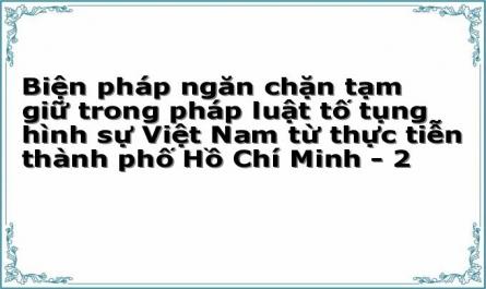 Biện pháp ngăn chặn tạm giữ trong pháp luật tố tụng hình sự Việt Nam từ thực tiễn thành phố Hồ Chí Minh - 2