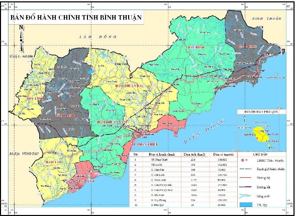Hình 2 1 Bản đồ đơn vị hành chính tỉnh Bình Thuận Tỉnh Bình Thuận nằm trong 1