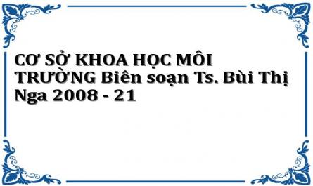 CƠ SỞ KHOA HỌC MÔI TRƯỜNG Biên soạn Ts. Bùi Thị Nga 2008 - 21