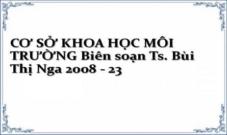 CƠ SỞ KHOA HỌC MÔI TRƯỜNG Biên soạn Ts. Bùi Thị Nga 2008 - 23