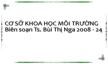 CƠ SỞ KHOA HỌC MÔI TRƯỜNG Biên soạn Ts. Bùi Thị Nga 2008 - 24