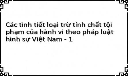 Các tình tiết loại trừ tính chất tội phạm của hành vi theo pháp luật hình sự Việt Nam - 1