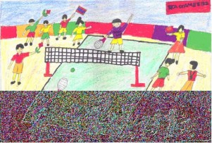 Tranh vẽ của học sinh trường tiểu học Núi Voi Đồng Hỉ Thái Nguyên Yêu cầu 2