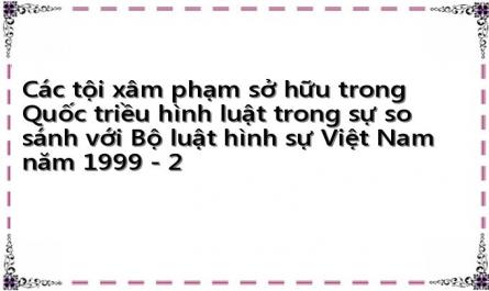 Các tội xâm phạm sở hữu trong Quốc triều hình luật trong sự so sánh với Bộ luật hình sự Việt Nam năm 1999 - 2