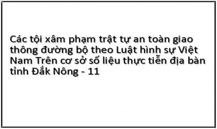 Các tội xâm phạm trật tự an toàn giao thông đường bộ theo Luật hình sự Việt Nam Trên cơ sở số liệu thực tiễn địa bàn tỉnh Đắk Nông - 11
