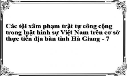 Các tội xâm phạm trật tự công cộng trong luật hình sự Việt Nam trên cơ sở thực tiễn địa bàn tỉnh Hà Giang - 7