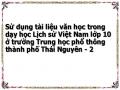 Sử dụng tài liệu văn học trong dạy học Lịch sử Việt Nam lớp 10 ở trường Trung học phổ thông thành phố Thái Nguyên - 2