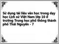 Các Loại Tài Liệu Văn Học Có Thể Sử Dụng Trong Dạy Học Lịch Sử Việt Nam Lớp 10 Ở