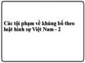 Các tội phạm về khủng bố theo luật hình sự Việt Nam - 2