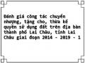 Đánh giá công tác chuyển nhượng, tặng cho, thừa kế quyền sử dụng đất trên địa bàn thành phố Lai Châu, tỉnh Lai Châu giai đoạn 2014 - 2019 - 1