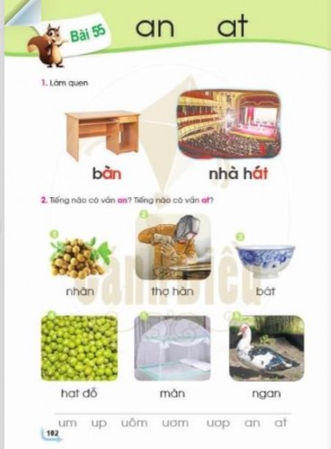 Bài 55 an – at – SGK Tiếng Việt 1 bộ Cánh diều Bài 36 om ôm ơm – SGK Tiếng 1