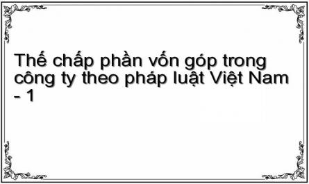 Thế chấp phần vốn góp trong công ty theo pháp luật Việt Nam - 1