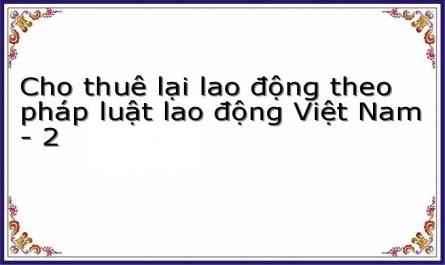 Cho thuê lại lao động theo pháp luật lao động Việt Nam - 2