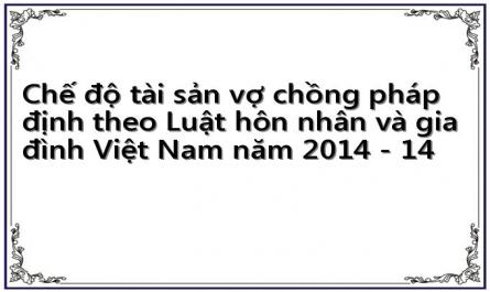 Chế độ tài sản vợ chồng pháp định theo Luật hôn nhân và gia đình Việt Nam năm 2014 - 14