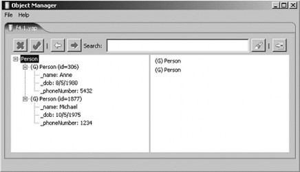 Hình 4 2 Db4o database với hai objects được view bởi ObjectManager Hình 4 3 Ví dụ 2
