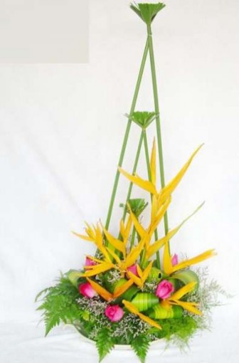 Hình 50 – Mẫu cắm hình tam giác Câu hỏi Câu 1 Trình bày cách cắm hoa trên bình 6