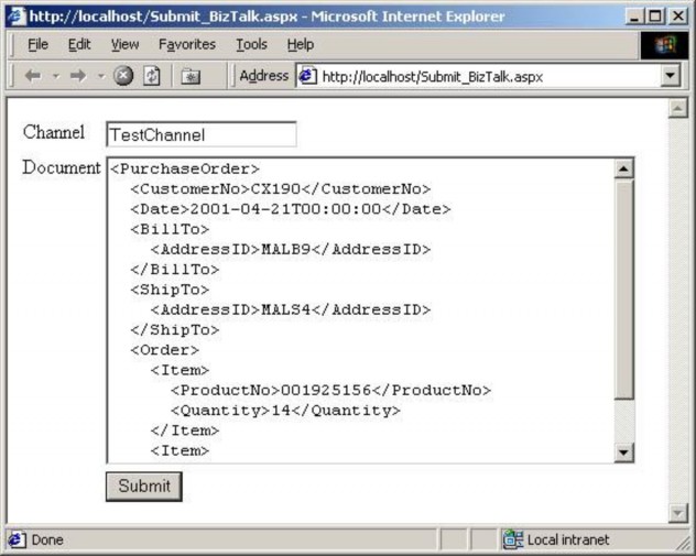 Các tài liệu nhận từ máy chủ BizTalk Với những ứng dụng đến các tài liệu 1