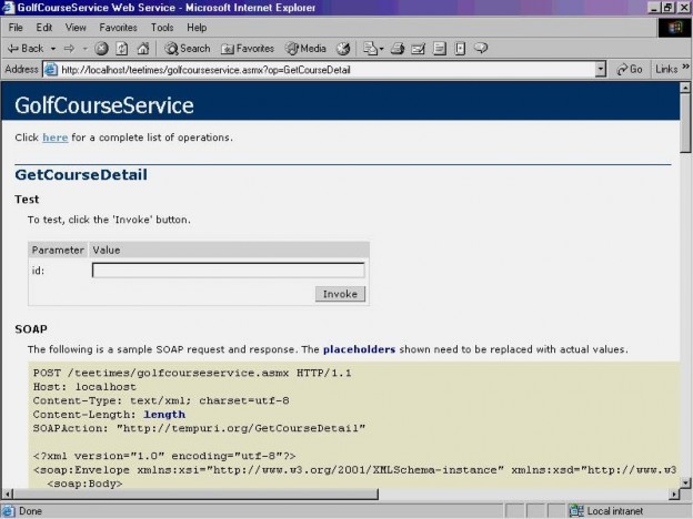 Liệt kê các phương thức của dịch vụ Web trên như sau public GolfCourse FindAll 2
