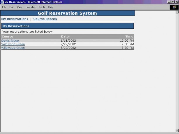 viewTeeTimes aspx cs Retrieves valid TeeTimes given a courseID It also returns a valid user if the 1