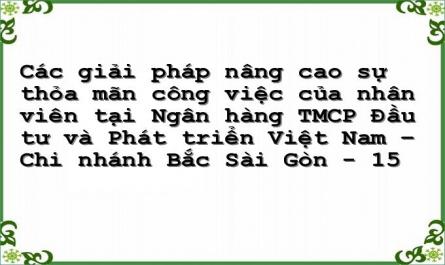 Các giải pháp nâng cao sự thỏa mãn công việc của nhân viên tại Ngân hàng TMCP Đầu tư và Phát triển Việt Nam – Chi nhánh Bắc Sài Gòn - 15