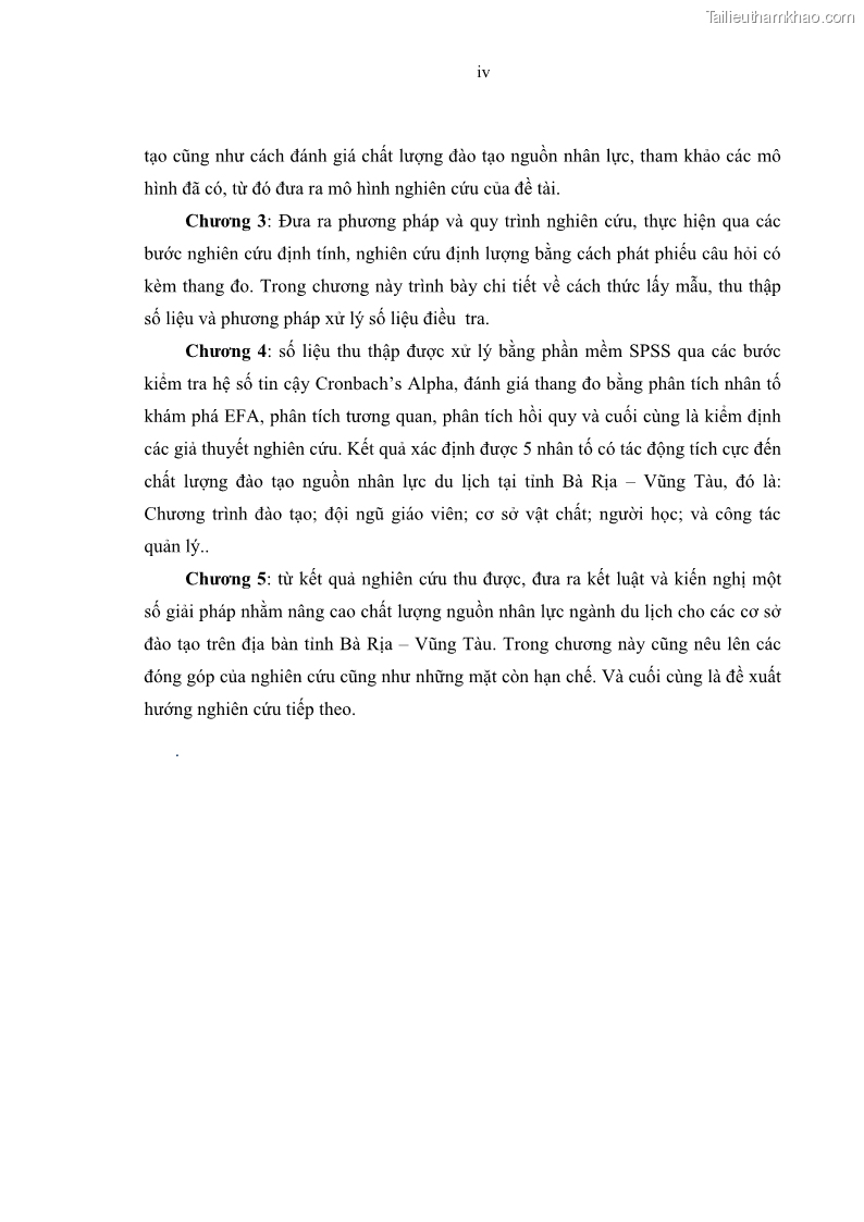 Luận văn thạc sĩ Nâng cao chất lượng đào tạo nguồn nhân lực ngành du lịch tại tỉnh Bà Rịa – Vũng Tàu - 1 Trang 8