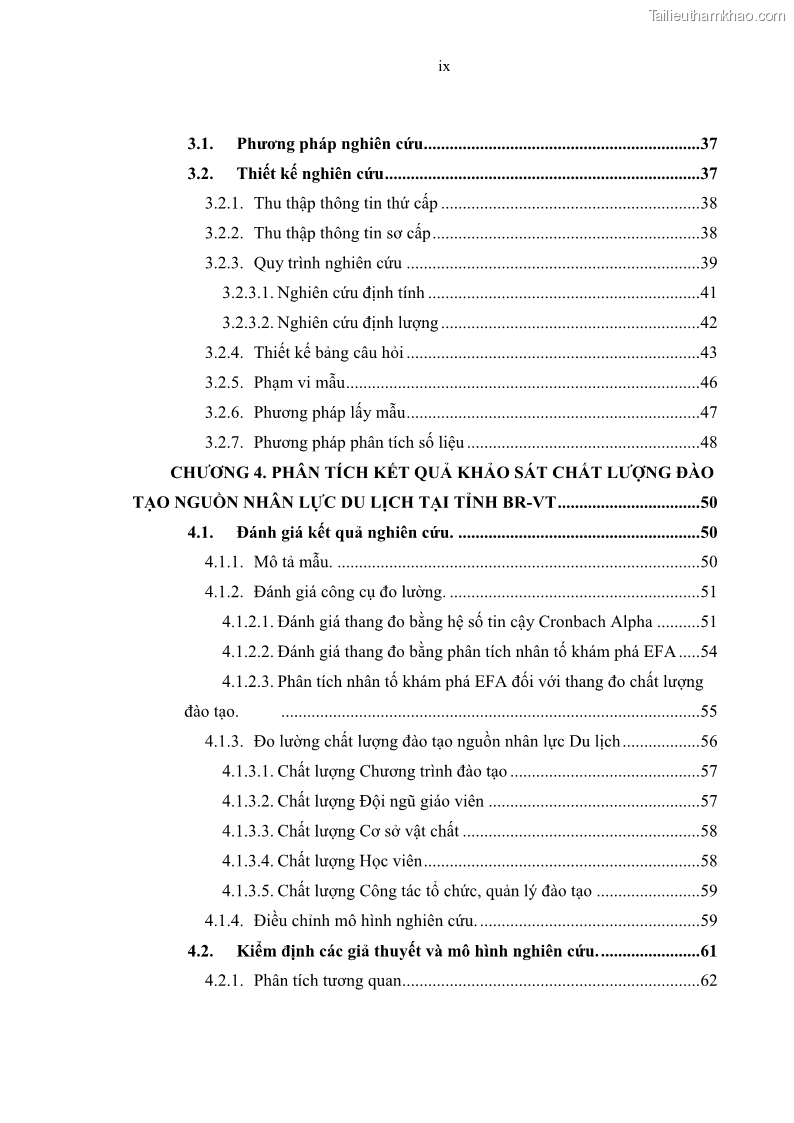 Luận văn thạc sĩ Nâng cao chất lượng đào tạo nguồn nhân lực ngành du lịch tại tỉnh Bà Rịa – Vũng Tàu - 2 Trang 13