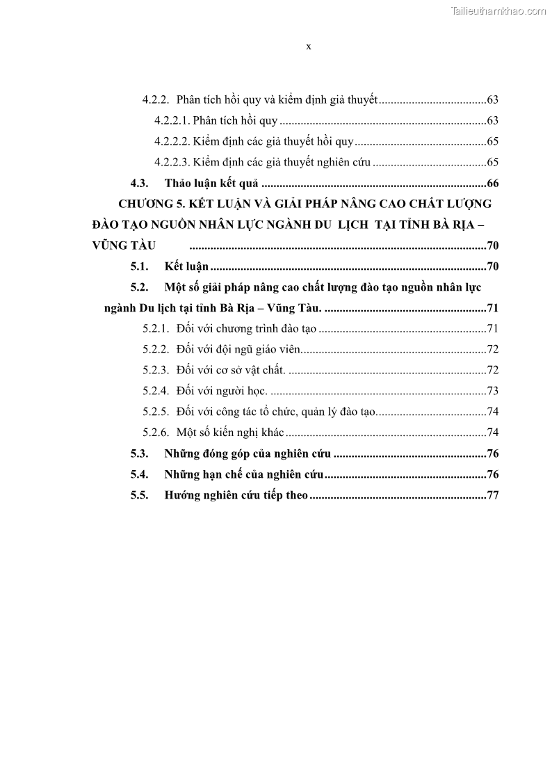 Luận văn thạc sĩ Nâng cao chất lượng đào tạo nguồn nhân lực ngành du lịch tại tỉnh Bà Rịa – Vũng Tàu - 2 Trang 14