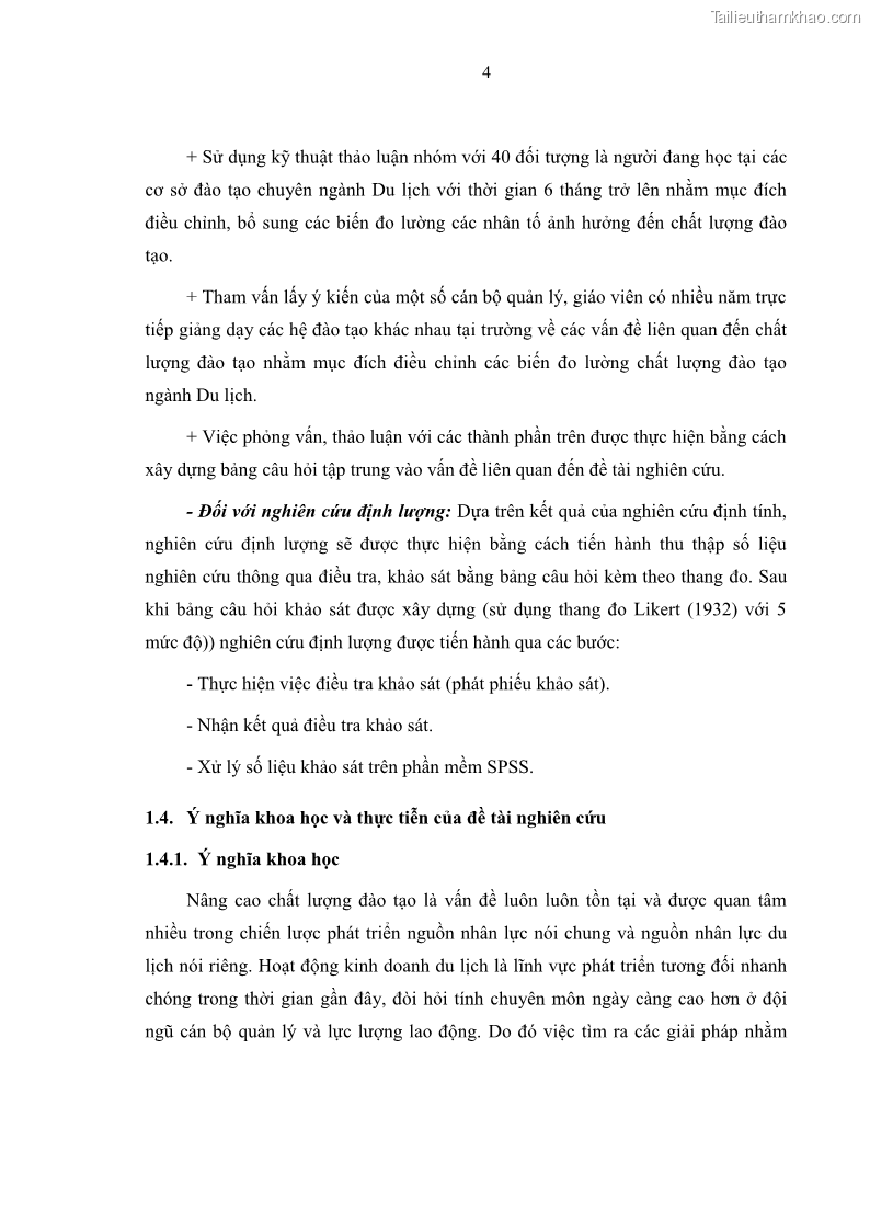 Luận văn thạc sĩ Nâng cao chất lượng đào tạo nguồn nhân lực ngành du lịch tại tỉnh Bà Rịa – Vũng Tàu - 2 Trang 21