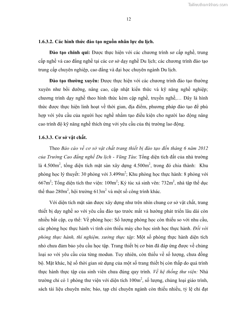Luận văn thạc sĩ Nâng cao chất lượng đào tạo nguồn nhân lực ngành du lịch tại tỉnh Bà Rịa – Vũng Tàu - 3 Trang 29
