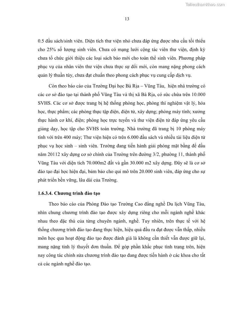 Luận văn thạc sĩ Nâng cao chất lượng đào tạo nguồn nhân lực ngành du lịch tại tỉnh Bà Rịa – Vũng Tàu - 3 Trang 30