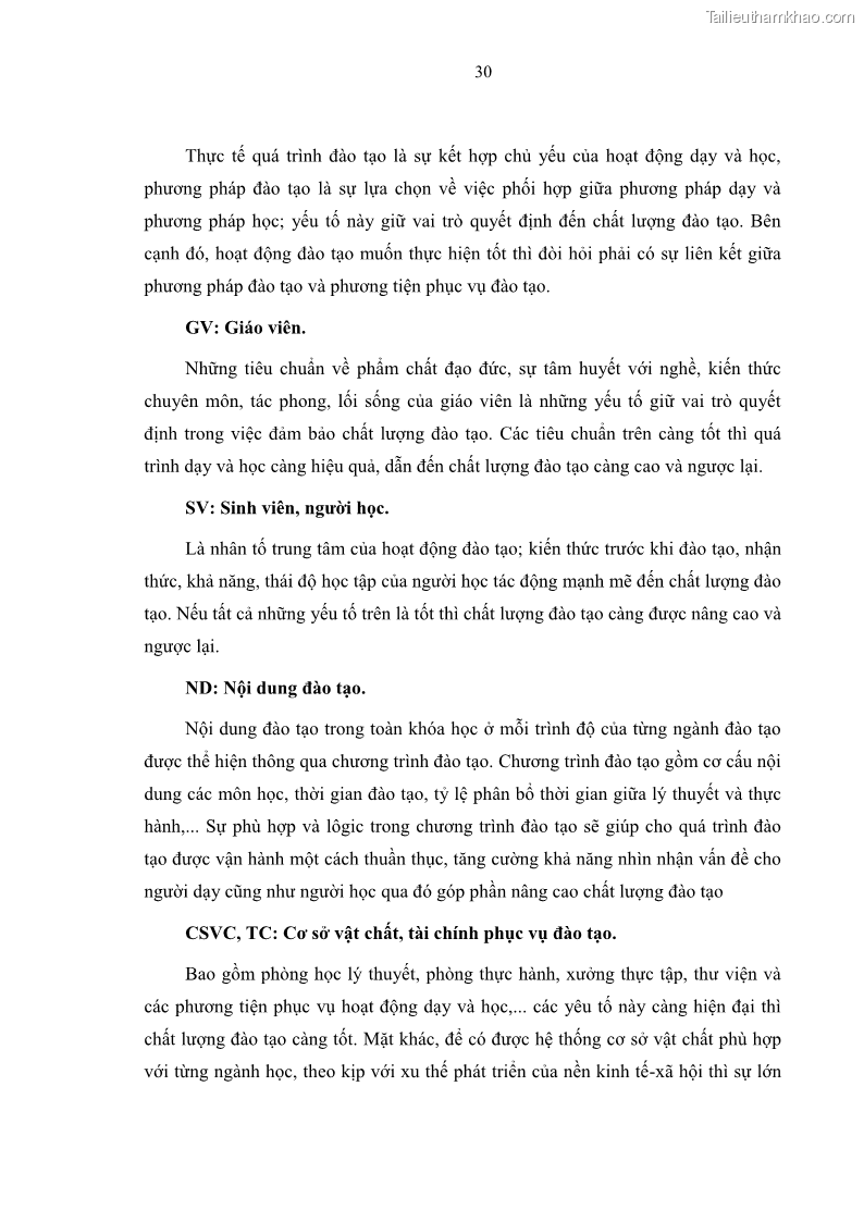 Luận văn thạc sĩ Nâng cao chất lượng đào tạo nguồn nhân lực ngành du lịch tại tỉnh Bà Rịa – Vũng Tàu - 4 Trang 47