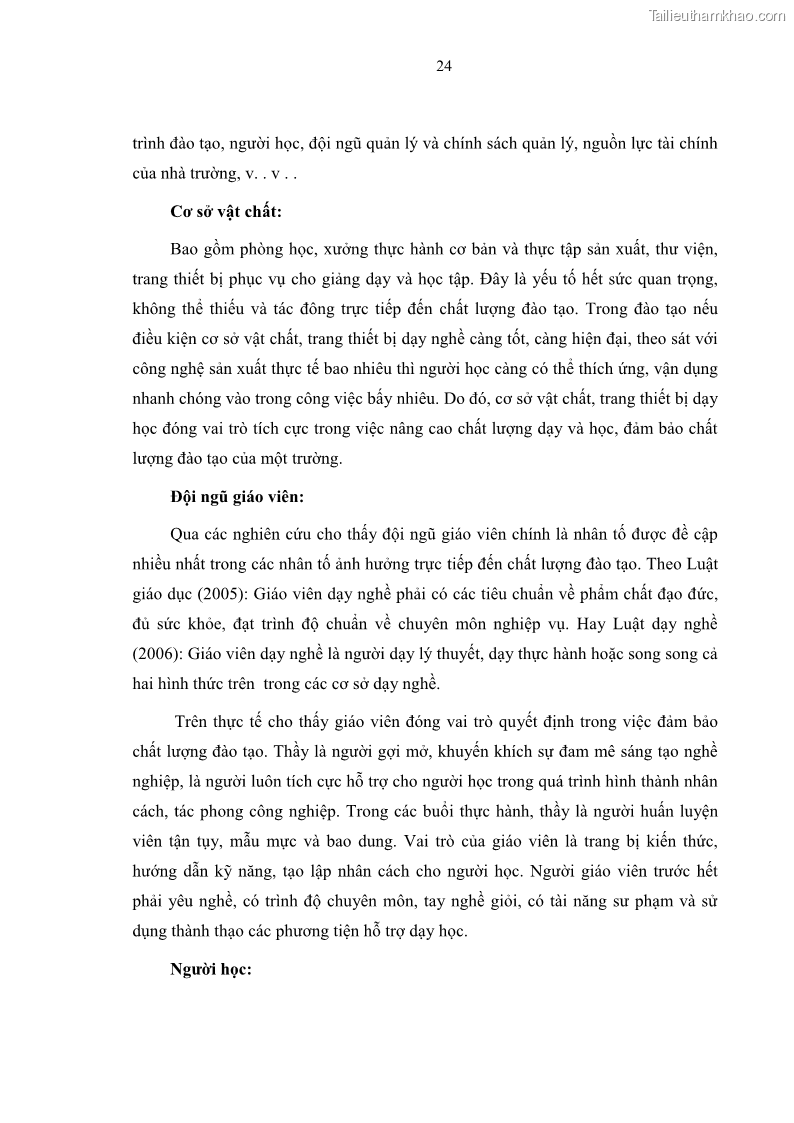 Luận văn thạc sĩ Nâng cao chất lượng đào tạo nguồn nhân lực ngành du lịch tại tỉnh Bà Rịa – Vũng Tàu - 4 Trang 41