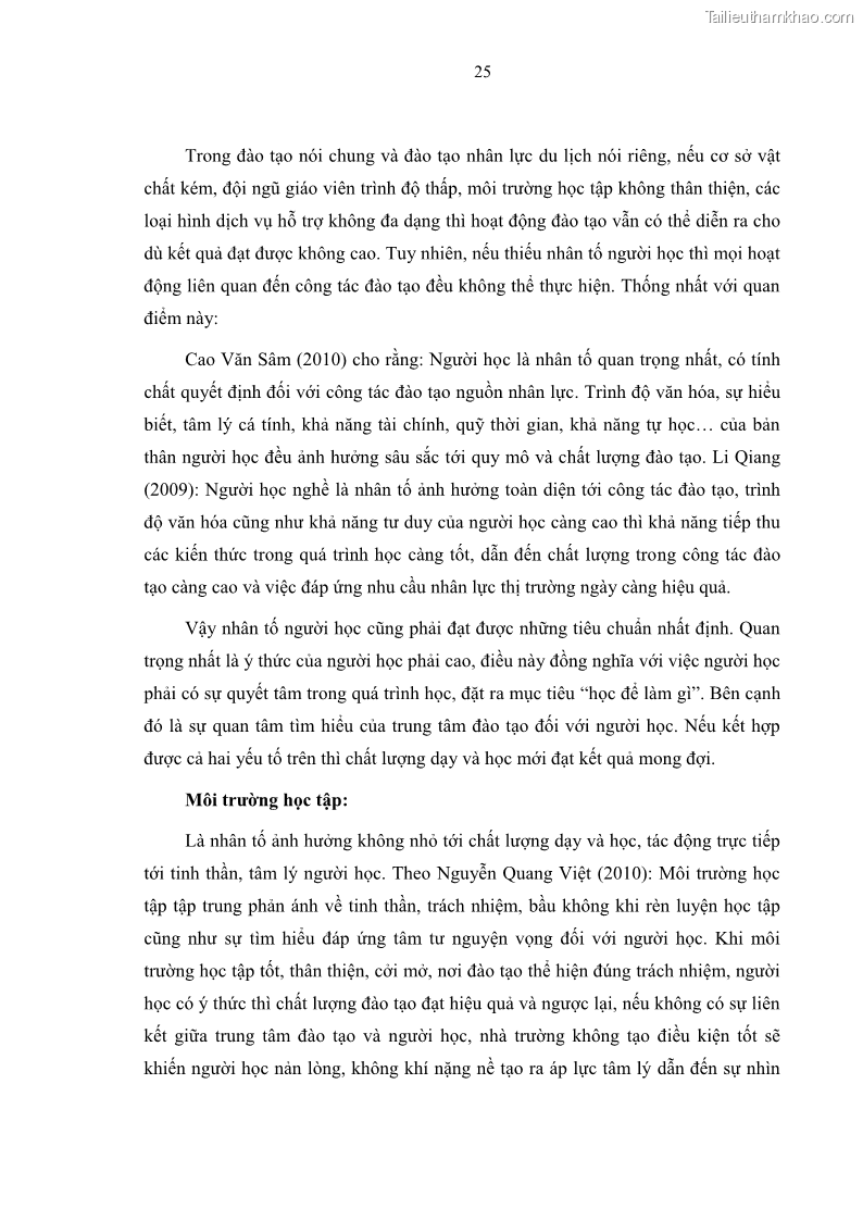 Luận văn thạc sĩ Nâng cao chất lượng đào tạo nguồn nhân lực ngành du lịch tại tỉnh Bà Rịa – Vũng Tàu - 4 Trang 42