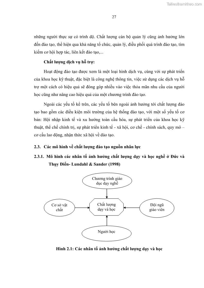 Luận văn thạc sĩ Nâng cao chất lượng đào tạo nguồn nhân lực ngành du lịch tại tỉnh Bà Rịa – Vũng Tàu - 4 Trang 44