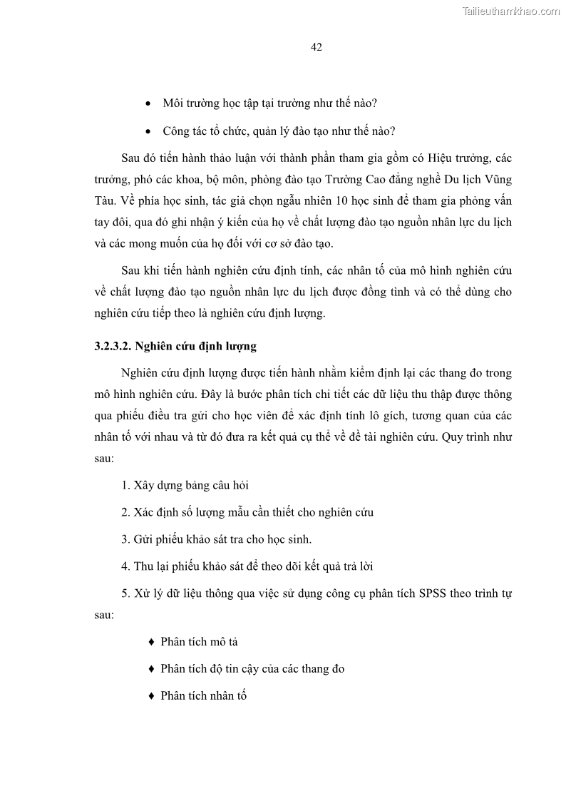 Luận văn thạc sĩ Nâng cao chất lượng đào tạo nguồn nhân lực ngành du lịch tại tỉnh Bà Rịa – Vũng Tàu - 5 Trang 59