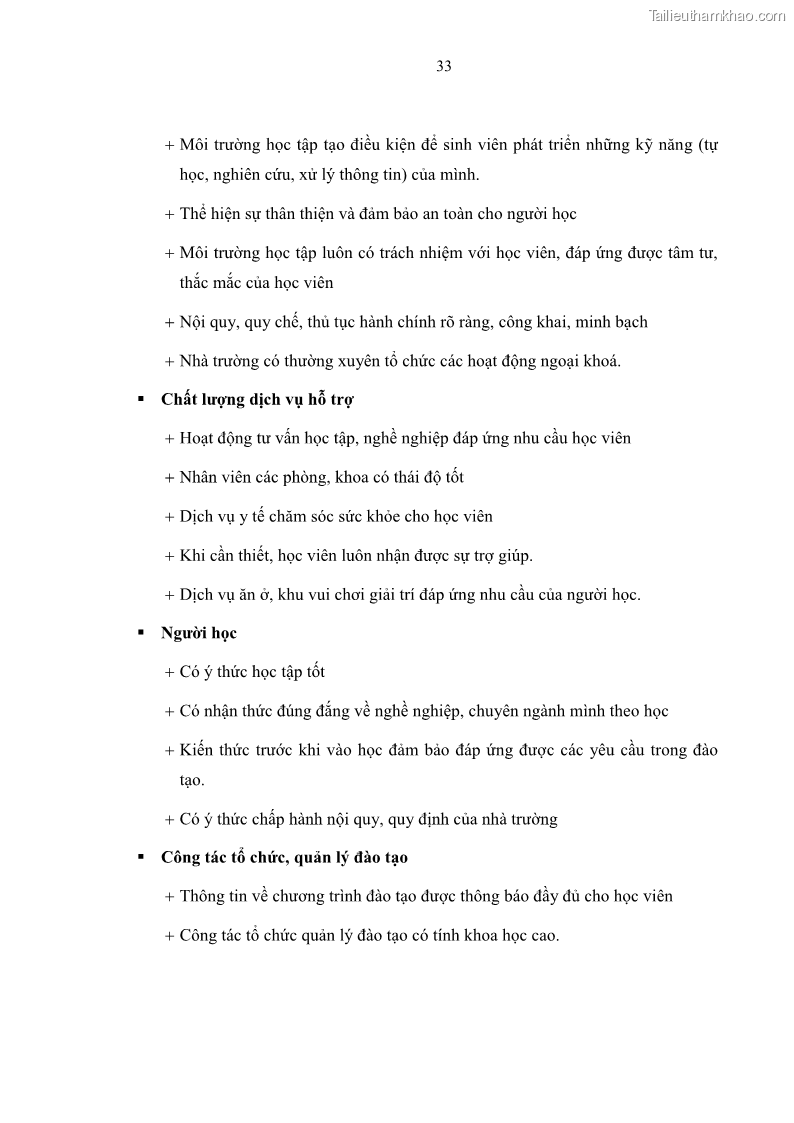 Luận văn thạc sĩ Nâng cao chất lượng đào tạo nguồn nhân lực ngành du lịch tại tỉnh Bà Rịa – Vũng Tàu - 5 Trang 50