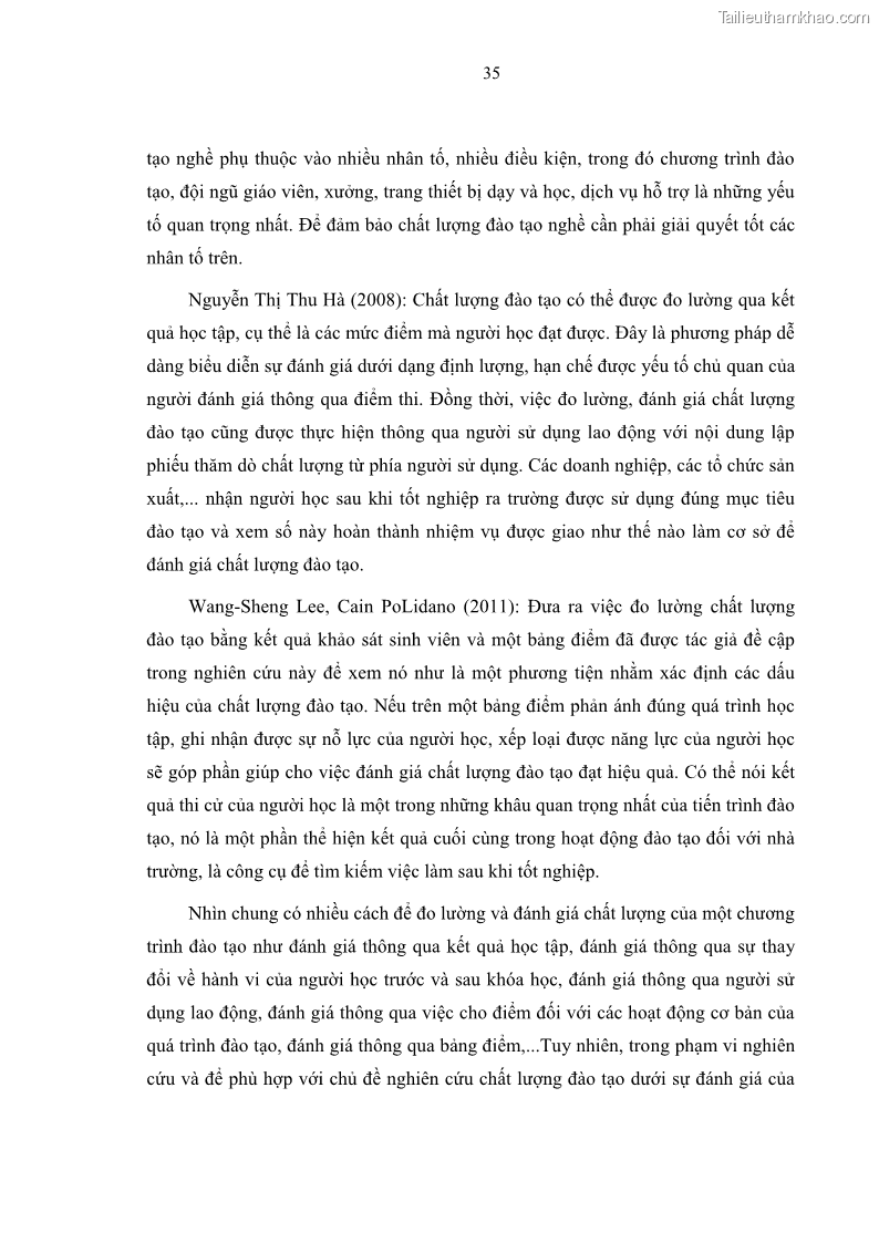 Luận văn thạc sĩ Nâng cao chất lượng đào tạo nguồn nhân lực ngành du lịch tại tỉnh Bà Rịa – Vũng Tàu - 5 Trang 52